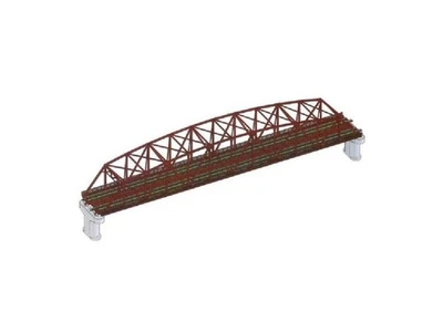TOMIX N Gauge 3221 Bridge RED Double track Curved Chord Large Truss Iron - Image 1 of 4