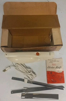 Cuchillo de talla eléctrico vintage Sears 2 hojas folleto de instrucciones probado funciona  Foto 1 de 4