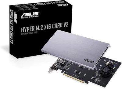 ASUS Hyper M.2 X16 PCIe 3.0 X4 Expansion Card V2 Supports 4 NVMe M.2...  - Image 1 of 4
