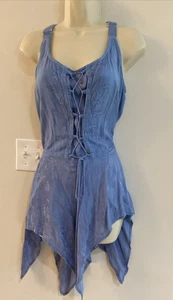 Vtg Just Cruising Womens Top Free Size Boho Hippie Fairy Grunge Whimsigoth Tank - Picture 1 of 10