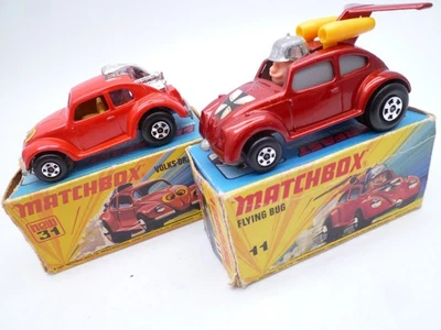 ВИНТАЖНЫЙ MATCHBOX SUPERFAST No.11e ЛЕТАЮЩИЙ ЖУК и 31d VOLKSDRAGON / ОРИГИНАЛЬНЫЕ КОРОБКИ 1971 - Изображение 1 из 4