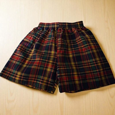 Pantalones Cortos De Colección Buster Marrón Niño Talla 7 Azul Rojo Verde A Cuadros Hechos en EE. UU.  Foto 1 de 4