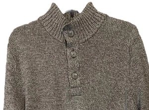 Merona Mens Pullover Sweater w/3 Button Mock Neck Heather Gray Size Large - Picture 1 of 8