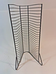 Disc Holder Storage DVD Tower Rack Steel Wire  Stand Holds 25 DVDs Games GREY - Picture 1 of 5