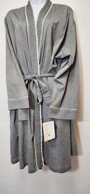 NUEVO CON ETIQUETAS BATA EILEEN WEST GRIS ALGODÓN CAMBRAY RIBETE DE ENCAJE LIGERO SUAVE L/XL Foto 1 de 4