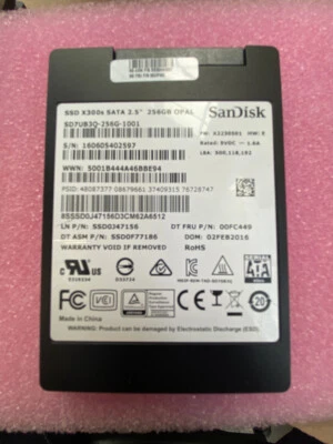 SanDisk SSD X300s SATA 6Gbps 2.5" 256GB OPAL SD7UB3Q-256GB-1001 Solid State - Image 1 of 2