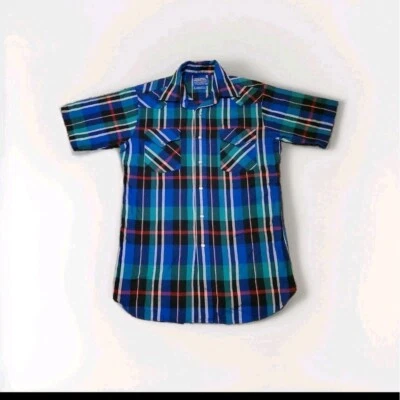 Vtg Pendleton Men's High Grade Western Wear Short Sleeve Snap Shirt Plaid USA M - Image 1 of 4