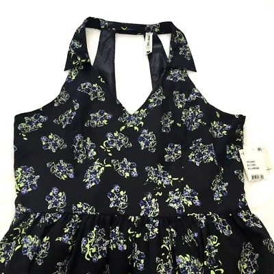 Mac & Jac Juniors Floral V-Neck Sleeveless Dress Cut Out Back Size X-Large NWT - Image 1 of 4