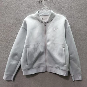 Under Armour Girls Sweater XL White Logo Embroidered Pockets Full Zip Loose Fit - Picture 1 of 8