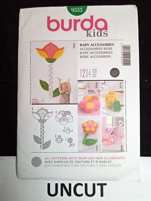 BURDA KIDS UNCUT Pattern 9555 Baby Accessories Decorations Stuffed Dolls Pillows - Image 1 of 4