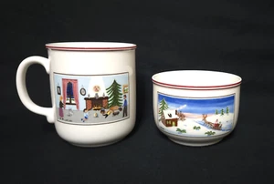 Villeroy Boch Naif Christmas Mug Coffee Cup and Small Bowl (no lid) Set - Laplau - Picture 1 of 10