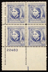 US Plate Block Stamps #862 ~ 1940 5¢ Louisa May Alcott Famous Americans SP3054 - Picture 1 of 1