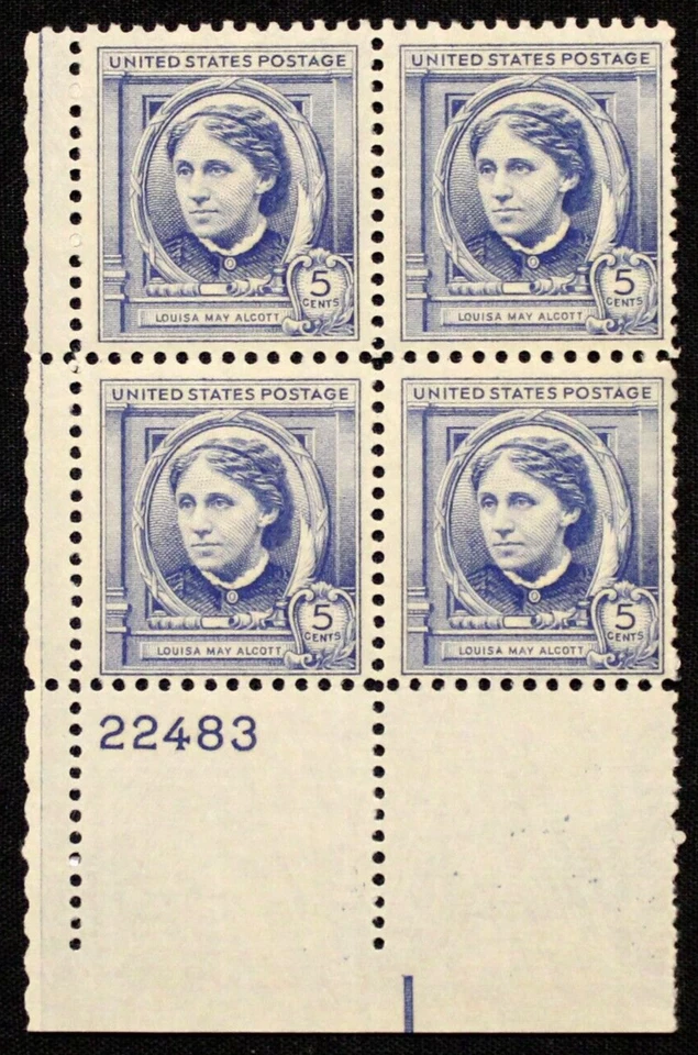 US Plate Block Stamps #862 ~ 1940 5¢ Louisa May Alcott Famous Americans SP3054 - Image 1 of 1