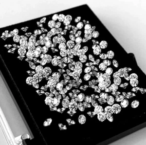 Loose CVD 220 Pcs Lab Grown First Grade  Diamond 1.00 mm Round D - F Certified - Picture 1 of 10