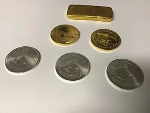 Konvolut Medaillen + 100g 1xSchrott Gold Barer- Gold Recovery geschmolzen,,,,, - Bild 1 von 2