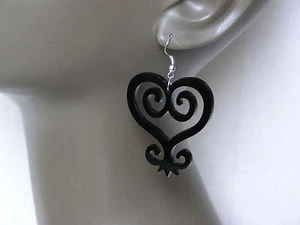 Pendientes Sankofa África Adinkra grandes o pequeños madera acrílico oro espejo negro - Imagen 1 de 1