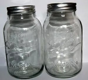 2x1 Liter Glas Einmachmarmelade Konservierungsgläser silberfarbener Deckel 1000ml - Bild 1 von 4