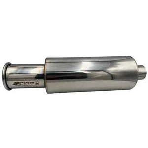 Spoon Sport Universal SINGLE EXHAUST MUFFLER 2" inlet Out 3" SUS304 Steel - Picture 1 of 14