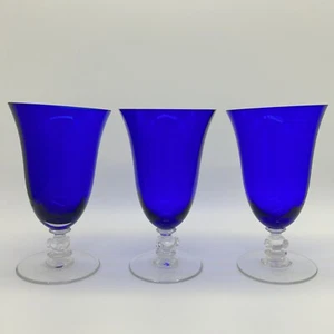 Set Of 3 Footed Tumbler THE11 by THERESIENTHAL Cobalt glasses - Picture 1 of 17