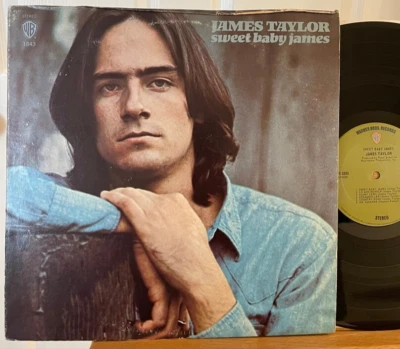 James Taylor Sweet Baby James Vinyl LP WB WS 1843 Fire and Rain Lyrics Poster - Image 1 of 4