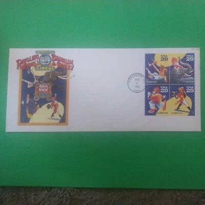 Four 29c U.S. Circus Stamps of a First Day Issue Cover - April 6, 1993. - Image 1 of 3
