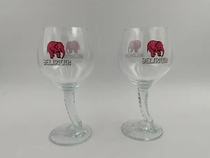 Pair Of Delirium Tremens Elephant Trunk Stemware Glasses Belgium Beer - Picture 1 of 7