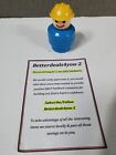 Fisher Price Little People CHUNKY CONSTRUCTION WORKER MAN in BLUE 1990 Rare!