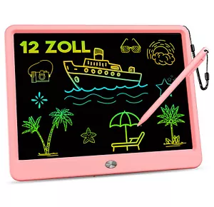 LCD Schreibtafel 12 Zoll Maltafel Bunten Schrift Für Kinder Notieren Löschen - Bild 1 von 12