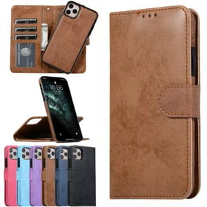 For iPhone 13 14 15 16Pro Max 14 Plus Case Detachable Magnetic Flip Leather Case - Picture 1 of 17