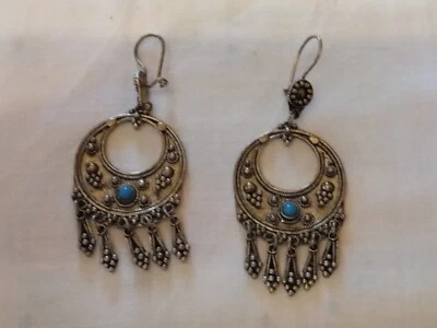 Orecchini pendenti in argento 925 e Turchesi - Immagine 1 di 4