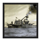 Parkes HMS Lord Clive Shelling German Forts War Painting Square Framed Wall Art
