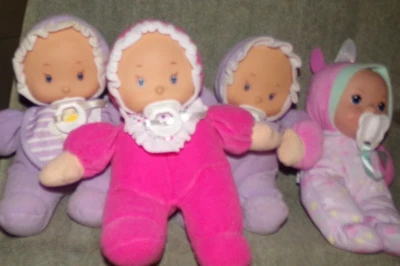 Muñeca bebé LOTE DE 4 paños con cara de vinilo y chupete - H K City Toy Foto 1 de 4