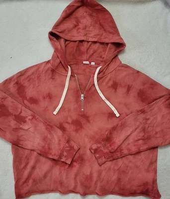 Gap Coral Tie-Dyed 1/4 Zip Women's Lightweight Hoodie Size XL Pullover - Image 1 of 4