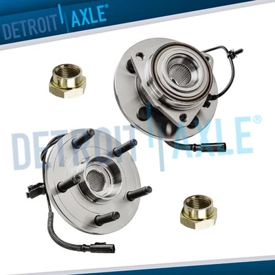 (2) Cojinete y buje de rueda delantera + tuercas de eje CV para Dodge Dakota Raider 2005-2010 Foto 1 de 4