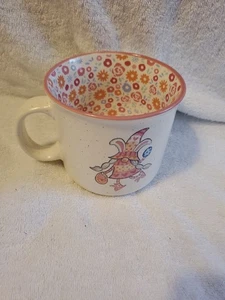 Carrot Patch Cottage Easter Pink Floral Bunny Gnome Over-Size Coffee Mug - Picture 1 of 4