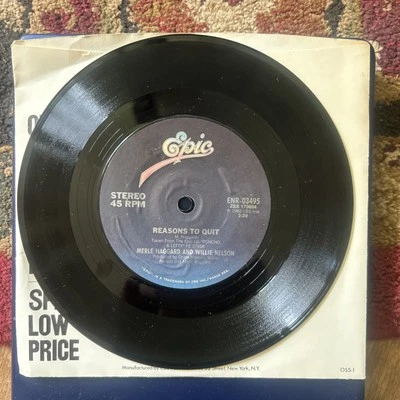 Merle Haggard - Reasons to Quit- 1982 Epic One-Sided 45 RPM Single! - Image 1 of 2