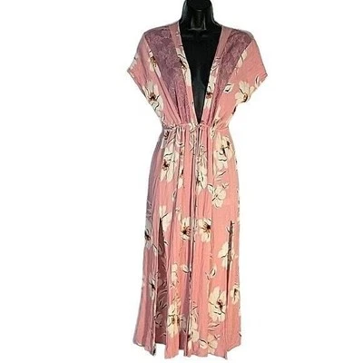 LIBERTY LOVE Estampado Floral Natación Encubrimiento Manga Corta Multicolor Rosa S Encaje Foto 1 de 4