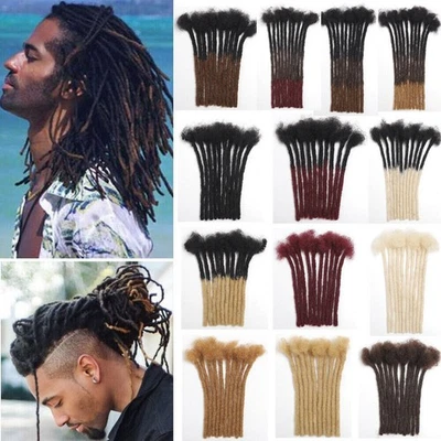 Extensiones de rastas de cabello humano 100 % real ganchillo trenzado rastas de cabello locos hombres Foto 1 de 4