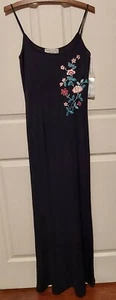 Neu mit Etikett Papell Boutique Abend Damen Vintage Kleid ärmellos schwarz Größe 4 Blumenmuster - Bild 1 von 8