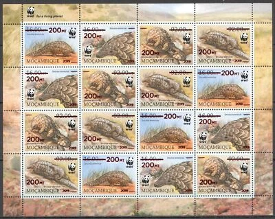 ¡NW0748! Sobreimpresión roja 2019 Mozambique WWF FAUNA PANGOLINES #8622-25 SH MNH completo Foto 1 de 2