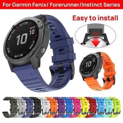Strap Band Silicone Replacement For Garmin Fenix 8 7 6 Pro Forerunner Instinct - image 1 of 4