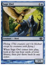 1x Sage Owl - Foil MTG 8th Edition NM Magic Foil
