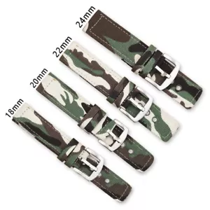 18-24mm Nylon Strap Watch Band Camouflage Replacement Watchband For Watches - Picture 1 of 12