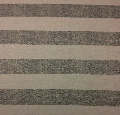 BALLARD DESIGNS MILESTONE GRAPHITE SUNBRELLA STRIPED WOVEN FABRIC BY YARD 54"W - Image 1 of 4