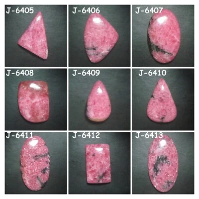 Natural Rhodonite Cabochon Loose Gemstone Cabochon For Jewelry Making - Image 1 of 2