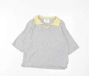 Zara Girls Grey Collared Acrylic Pullover Jumper Size 9-10 Years Pullover - Picture 1 of 10