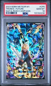 PSA 10 2023 SDBH Meteor Mission 1 #CP5 Trunks Future Saiya-Rush Campaign Card - Picture 1 of 2