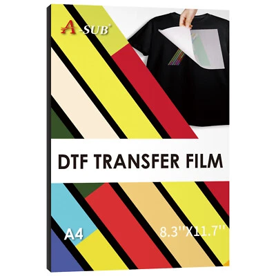 A-SUB DTF Film A4 DTF Transfer Film 30 Sheets Sublimation Paper for Dark Fabric