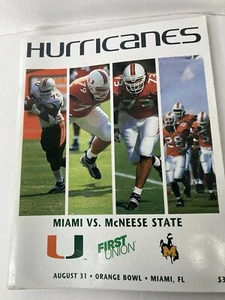2000 Orange Bowl MIAMI HURRICANES Guide McNeese State Vintage Ed Reed - Picture 1 of 16