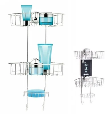 SIFCON 3 Tier Super Suction Cup NO DRILLING Bathroom Shower Wall Rack Caddy Storage New